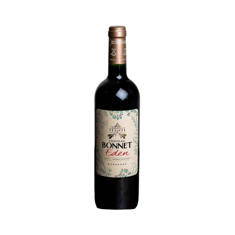 A bottle of Château Bonnet Eden Bordeaux