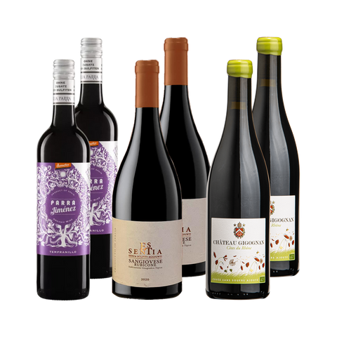 6 bottles of Low Sulphite Wine Mix Case