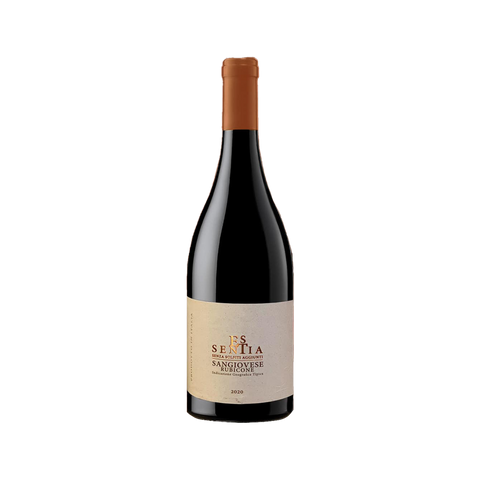 A bottle of Essentia Sangiovese IGT Rubicone