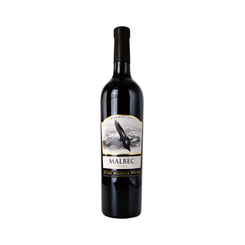 A bottle of Wine Maker's Pride Malbec wine