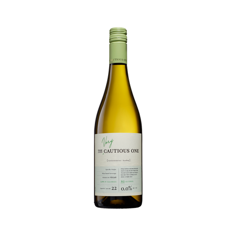 A bottle of De Bortoli The Very Cautious One Gewurztraminer Riesling wine
