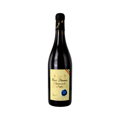 A bottle of Enzo Vincenzo Appassimento Rosso Puglia IGT
