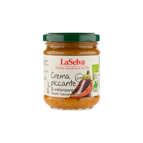 A can of LaSelva Spicy Aubergine Cream