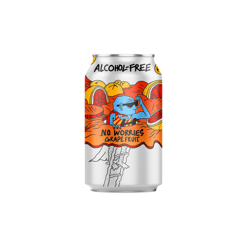 A can of Lervig No Worries Grapefruit Alcohol Free IPA beer