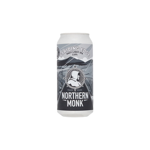 A can of Northern Monk Striding Edge Hazy Light IPA beer