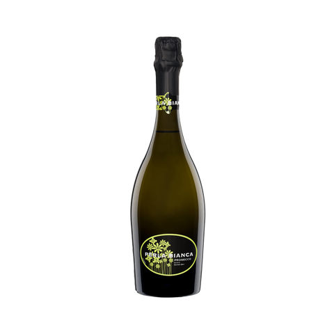 A bottle of Perla Bianca Prosecco DOC Spumante wine