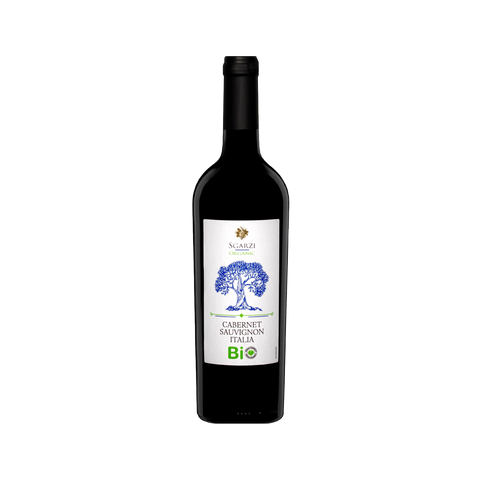 A bottle of Sgarzi Cabernet Sauvignon Italia Organic