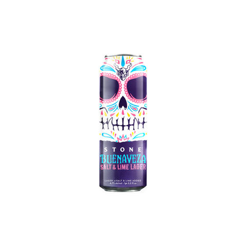 A can of Stone Buenaveza Salt & Lime Lager beer