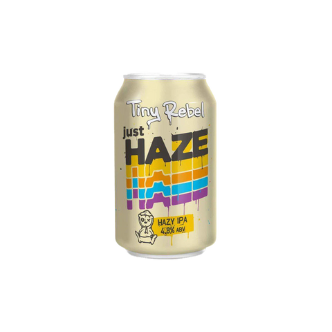 A can of Tiny Rebel Just Haze IPA beer