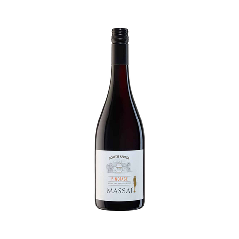 A bottle of Wine Maker's Pride Massai Pinotage wine
