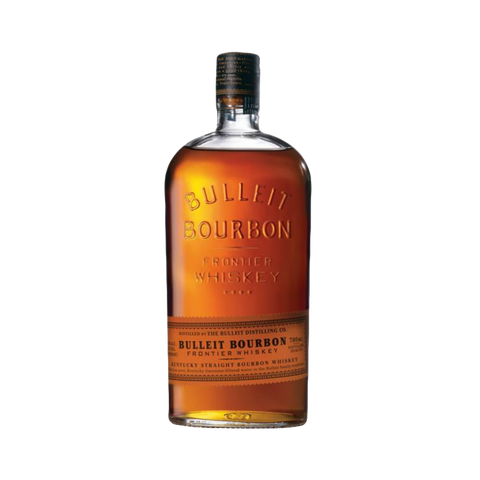 A bottle of Bulleit Bourbon Frontier Whiskey