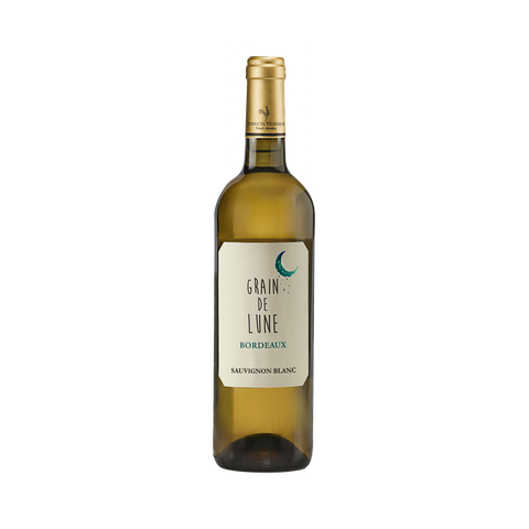 A bottle of Grain De Lune AOC Bordeaux wine