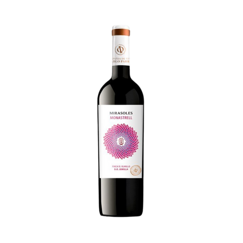 A bottle of DO Jumilla Mirasoles Monastrell wine