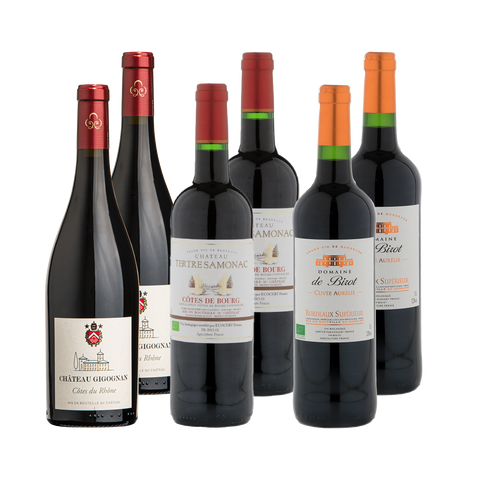 6 bottles of Organic French Red Wine Mix Case