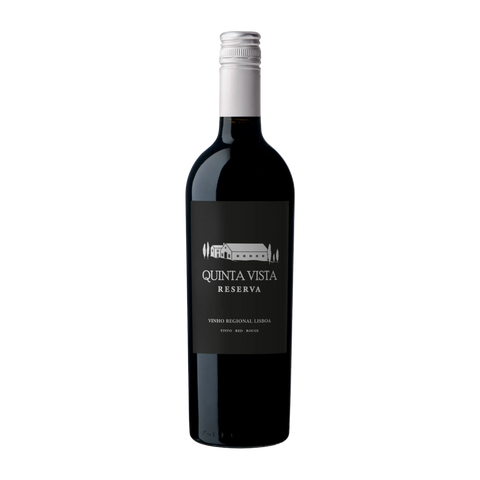 Red wine bottle with 'Quinta Vista Reserva' label on a white background