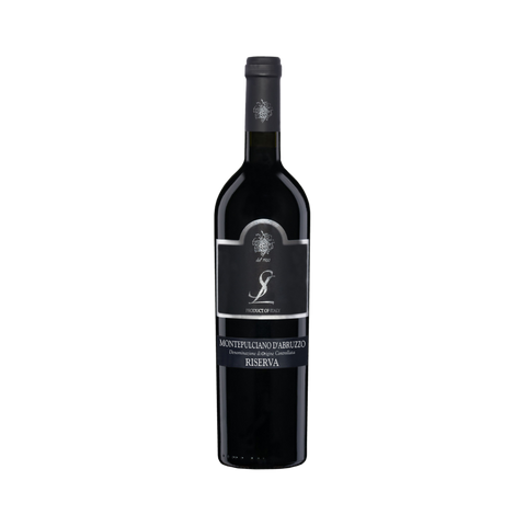 A bottle of SL Montepulciano d'Abruzzo DOC Riserva wine