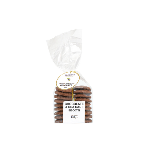 A package of Seggiano Chocolate & Sea Salt Biscotti