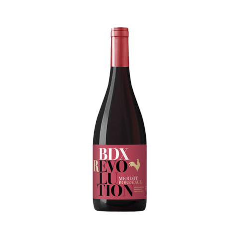 A bottle of BDX Revolution Merlot Bordeaux AOC
