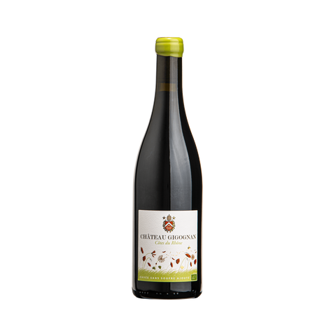 A bottle of Chateau Gigognan Cotes du Rhone Low Intervention wine