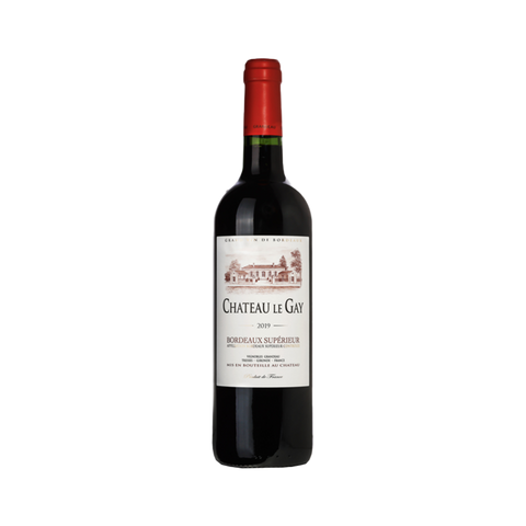 A bottle of Chateau Le Gay Bordeaux Superieur Rouge