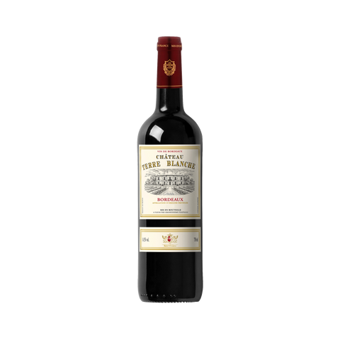 A bottle of Chateau Terre Blanche Castillon Cotes De Bordeaux