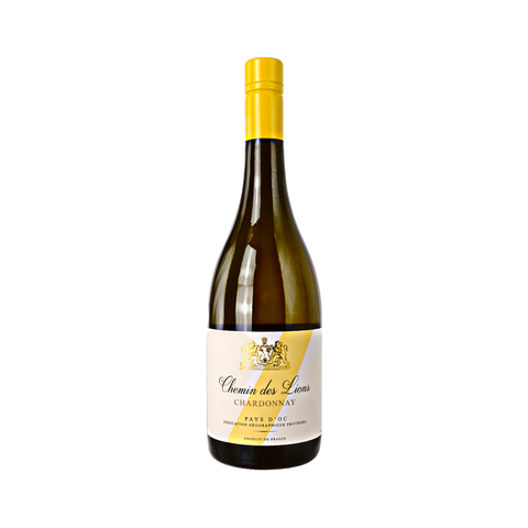 A bottle of Chemin des Lions Chardonnay
