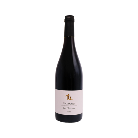 A bottle of Domaine de Lathevalle Morgon Les Charmes wine