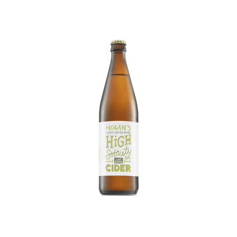 A bottle of Hogan's High Sobriety Cider