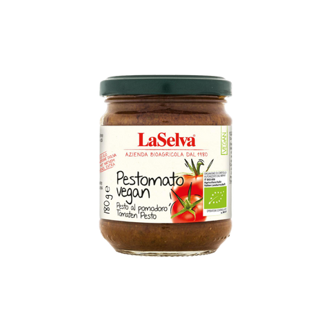A can of LaSelva Pestomato Vegan Pesto Sauce