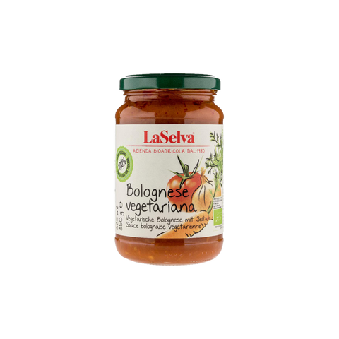 A can of LaSelva Bolognaise Tomato Sauce with Seitan