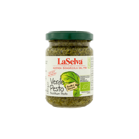 A can of LaSelva Verde Basil Pesto Sauce without Garlic