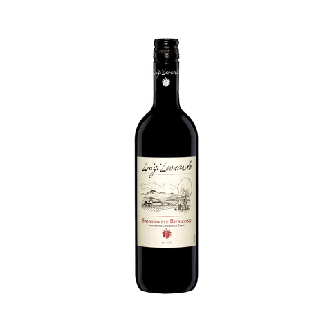 A bottle of Luigi Leonardo Sangiovese Rubicone IGT wine