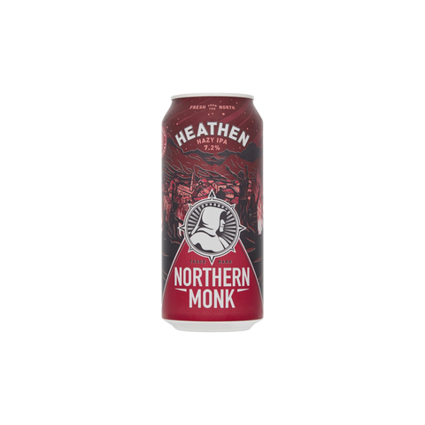 A can of Northern Monk Heathen Hazy IPA beer