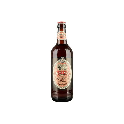 A bottle of Samuel Smith Organic Pale Ale beer