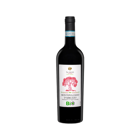 A bottle of Sgarzi Montepulciano D'abruzzo DOC Organic wine