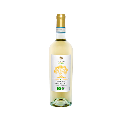 A bottle of Sgarzi Trebbiano d'Abruzzo DOC Organic wine