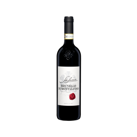 A bottle of Stefano Brunello di Montalcino DOCG wine