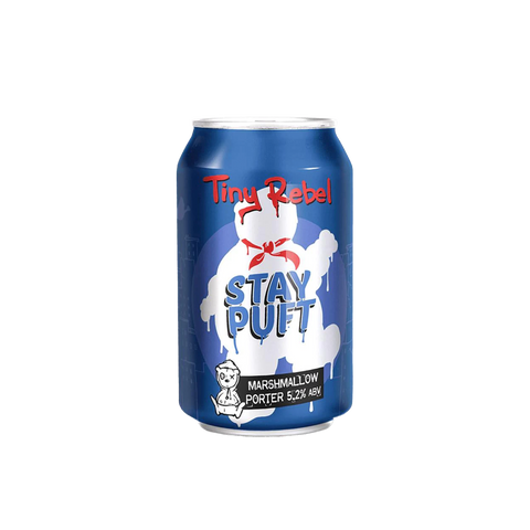 A can of Tiny Rebel Stay Puft beer