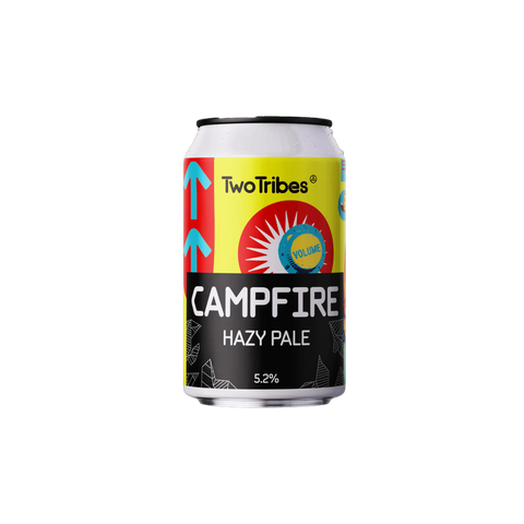 A can of Two Tribes Campfire Hazy Pale Ale beer